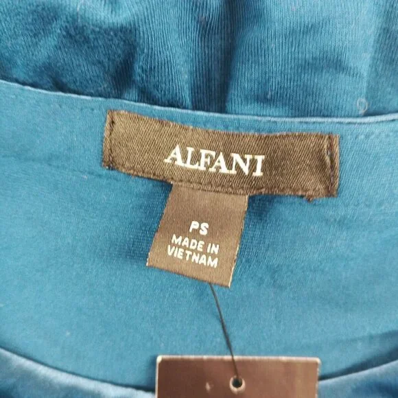 NWT ALFANI Women Top Petite SMALL Satin Neck Band Pullover Rayon Blend - Picture 8 of 9